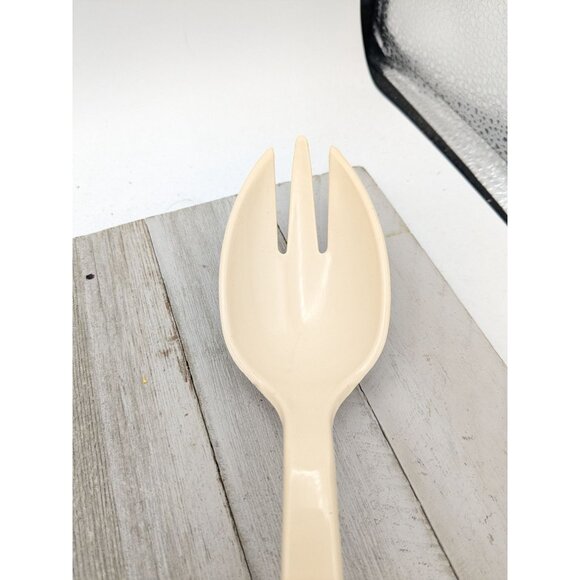 Tailor Made Products Almond Nylon Plastic Slotted Spoon Fork Spork 11 1/2" - Picture 2 of 8